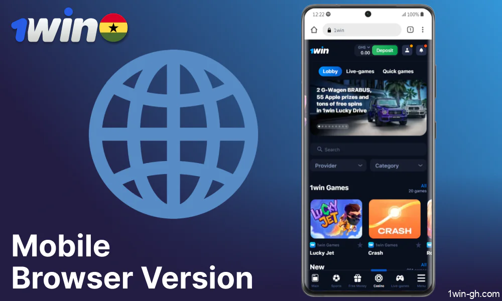 1win version for mobile browsers in Ghana